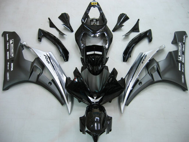 2006-2007 Yamaha YZF-R6 Black White R6 Racing Amotopart Fairings Customs Fairing