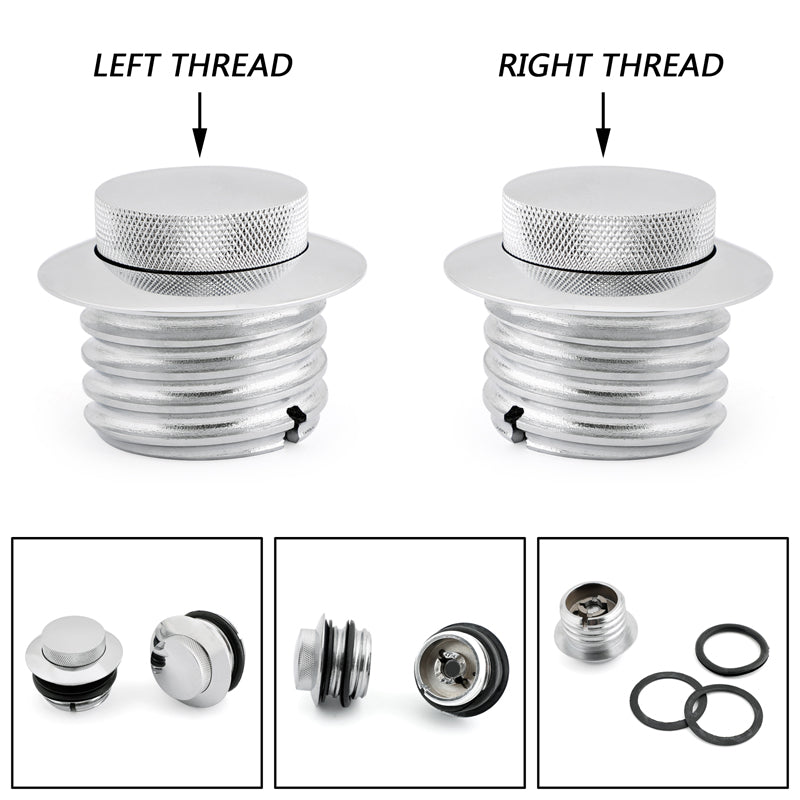 Chrome Flush Pop Up Reservoir Gas Cap Vented Fuel Tank Fit for Sportster
