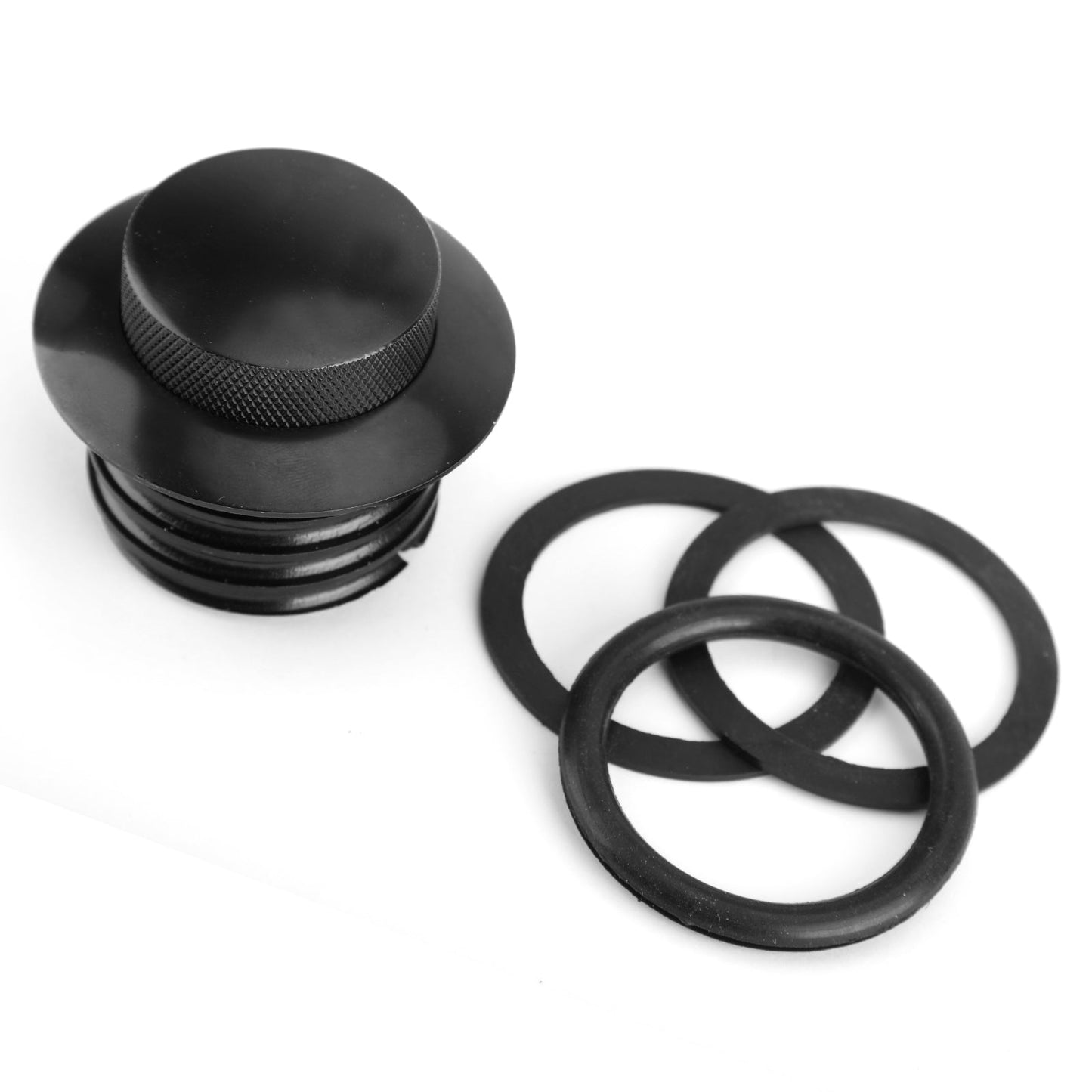 2x Black Flush Pop Up Fuel Gas Cap Fit for Sportster Softail Dyna 82-10