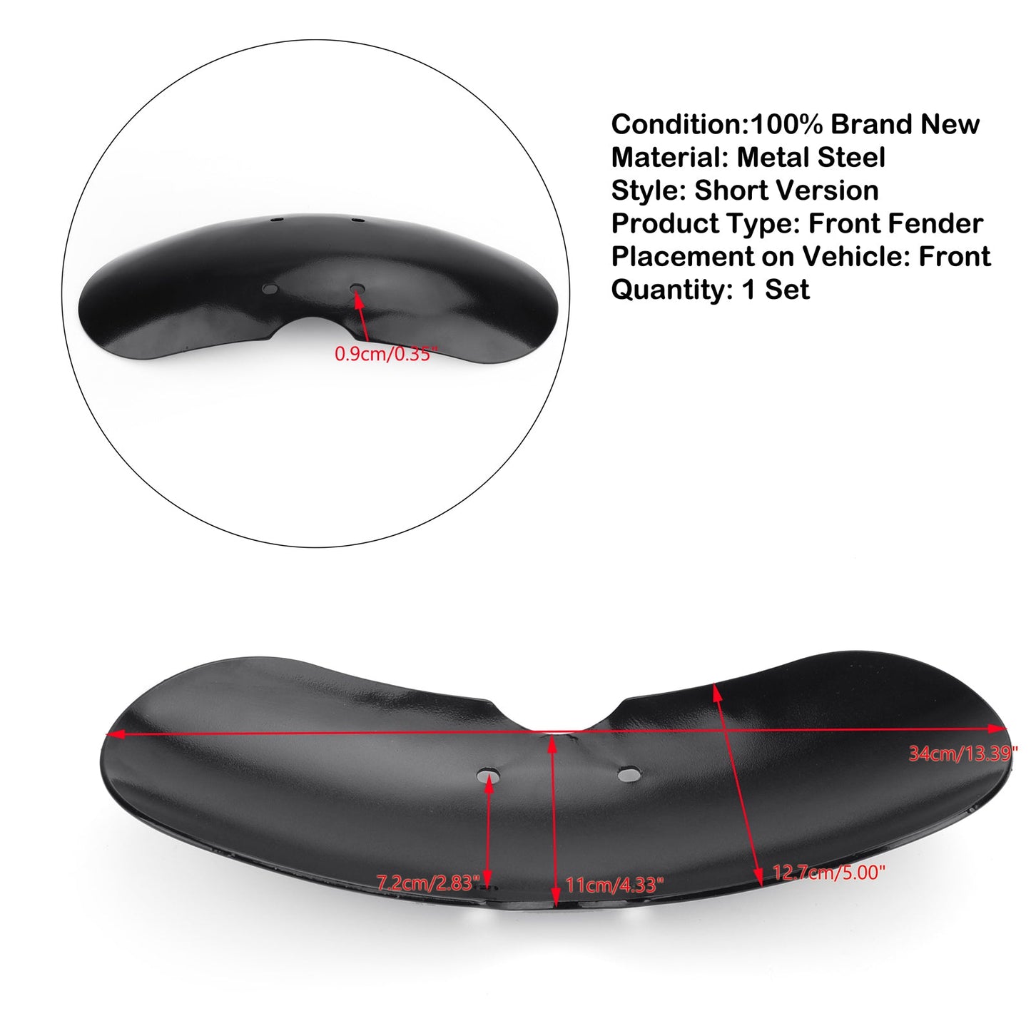 Short Front Fender Mudguard For Triumph Bonneville T100 Scrambler Thruxton 01-16