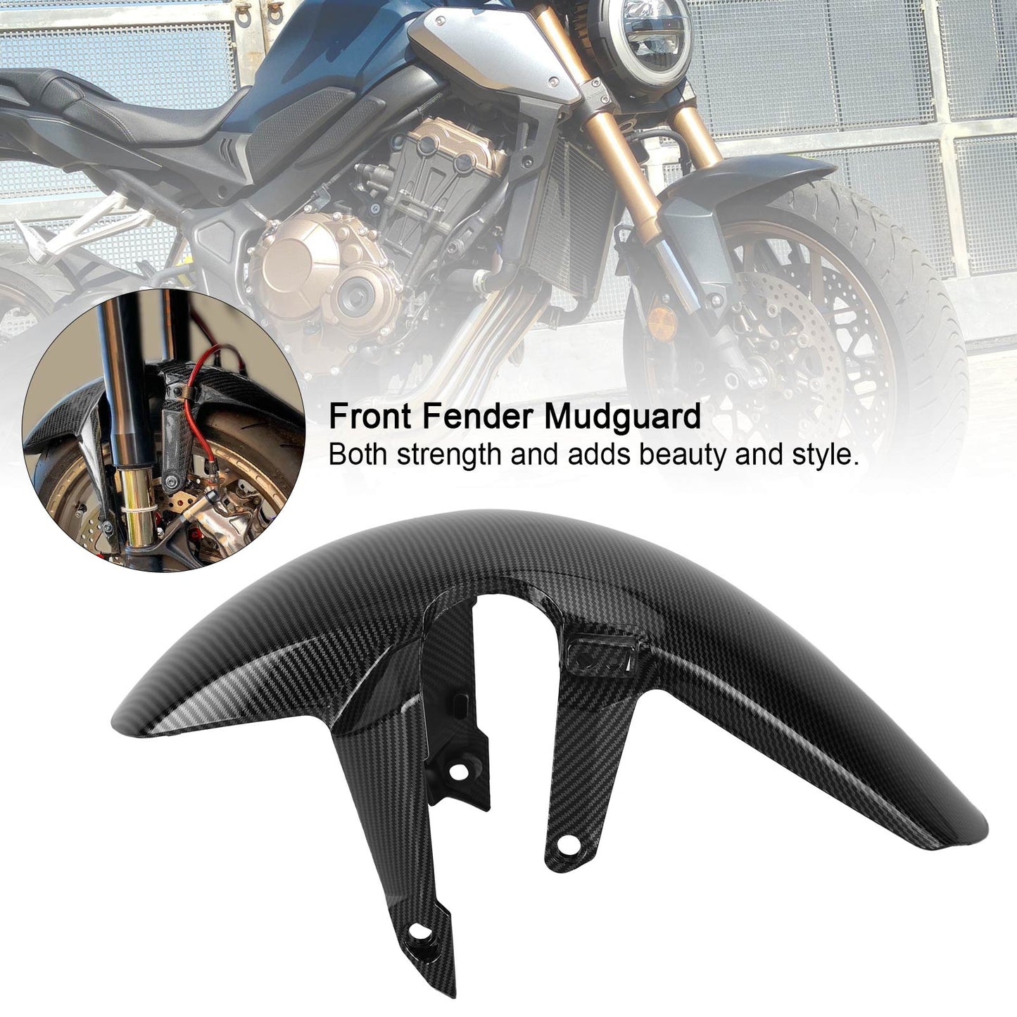 ABS Front Fender Mudguard for Honda CB650R CBR650R 2019 2020 2021 Gloss Black