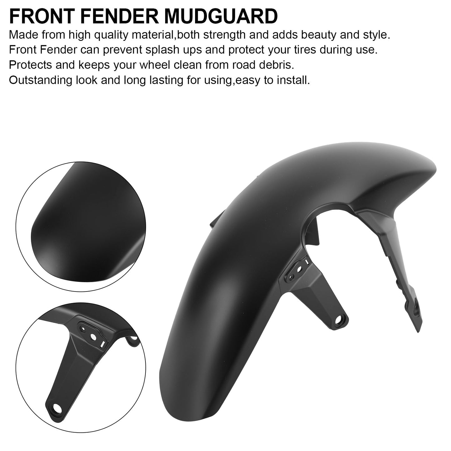 ABS Front Fender Mudguard for Honda CB650R CBR650R 2019 2020 2021 Gloss Black