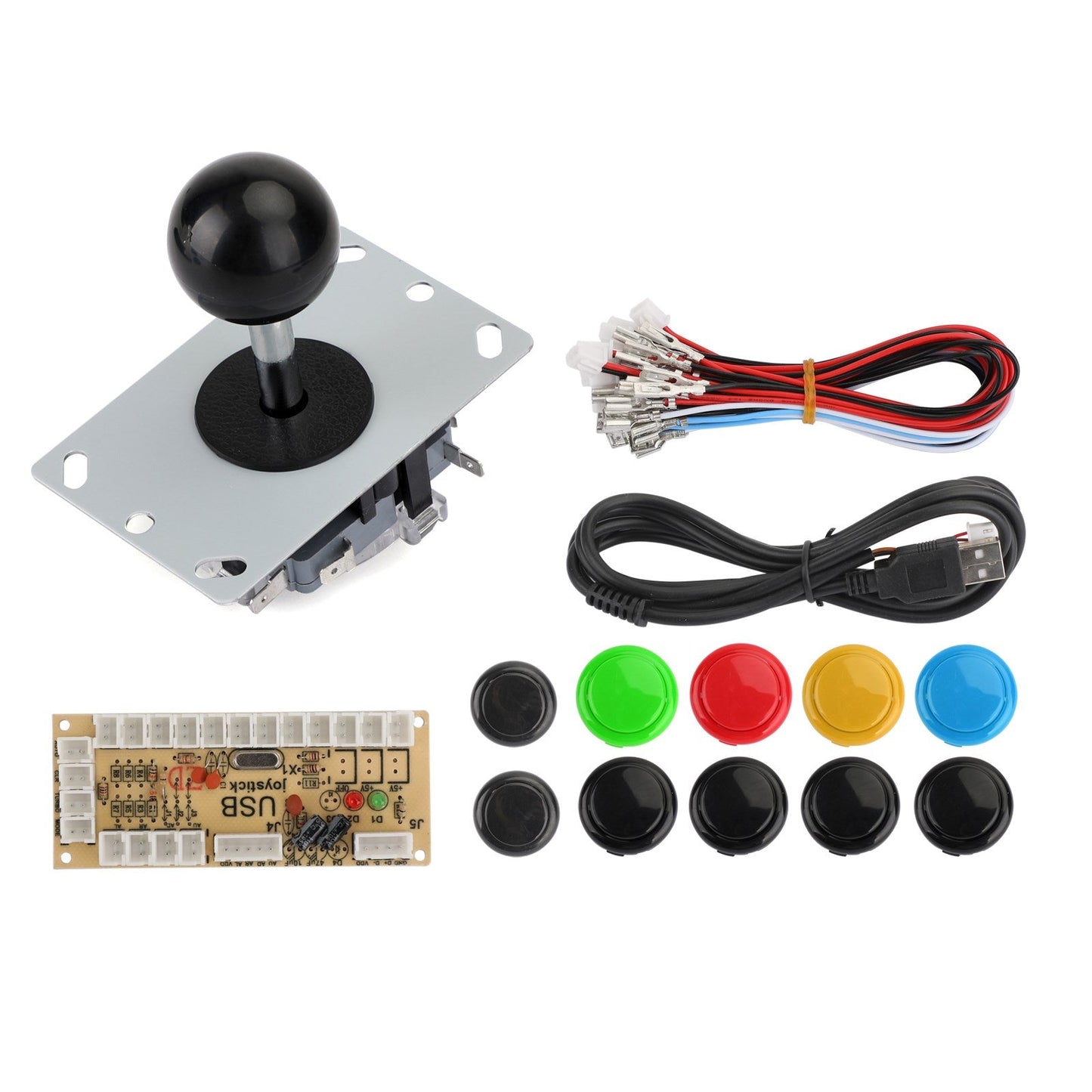 Arcade Joystick DIY Set 0 Delay Arcade USB Encoder To PC + Push Buttons Kits