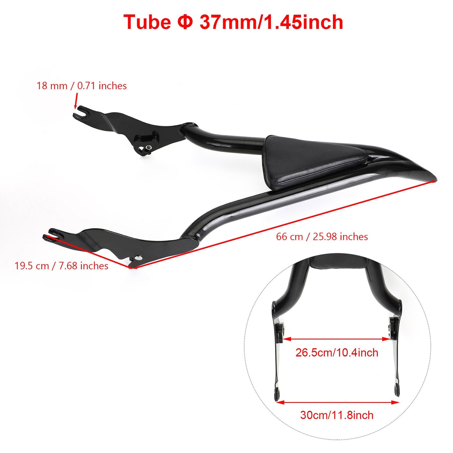 2009-2023 Harley CVO Road Glide / Touring Road King / Road Glide / Street Glide Passenger Sissy Bar Backrest