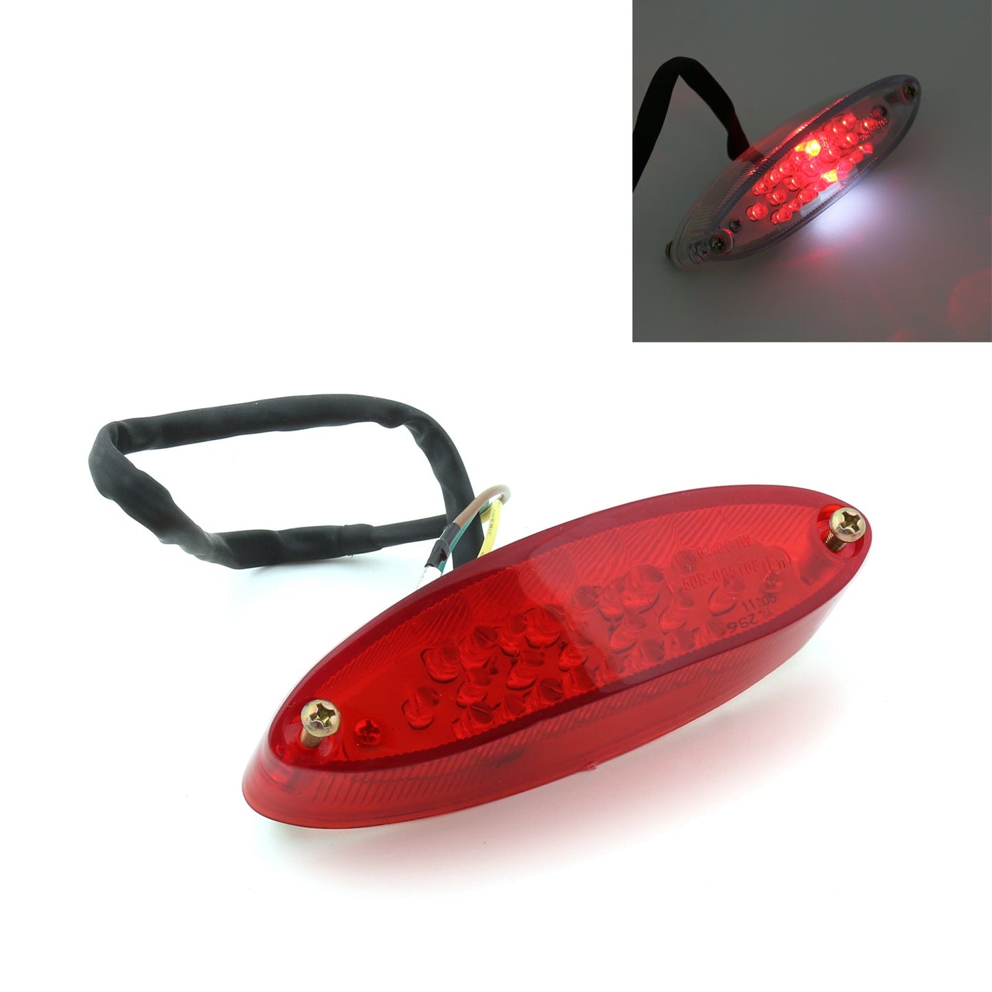Red Lens LED Motorcycle Bike Brake Running License Plate Tail Light Universal