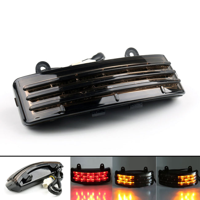 Tri-Bar Rear Fender LED Brake Taillight+Turn Signal Lamp For Harley FLHX Touring