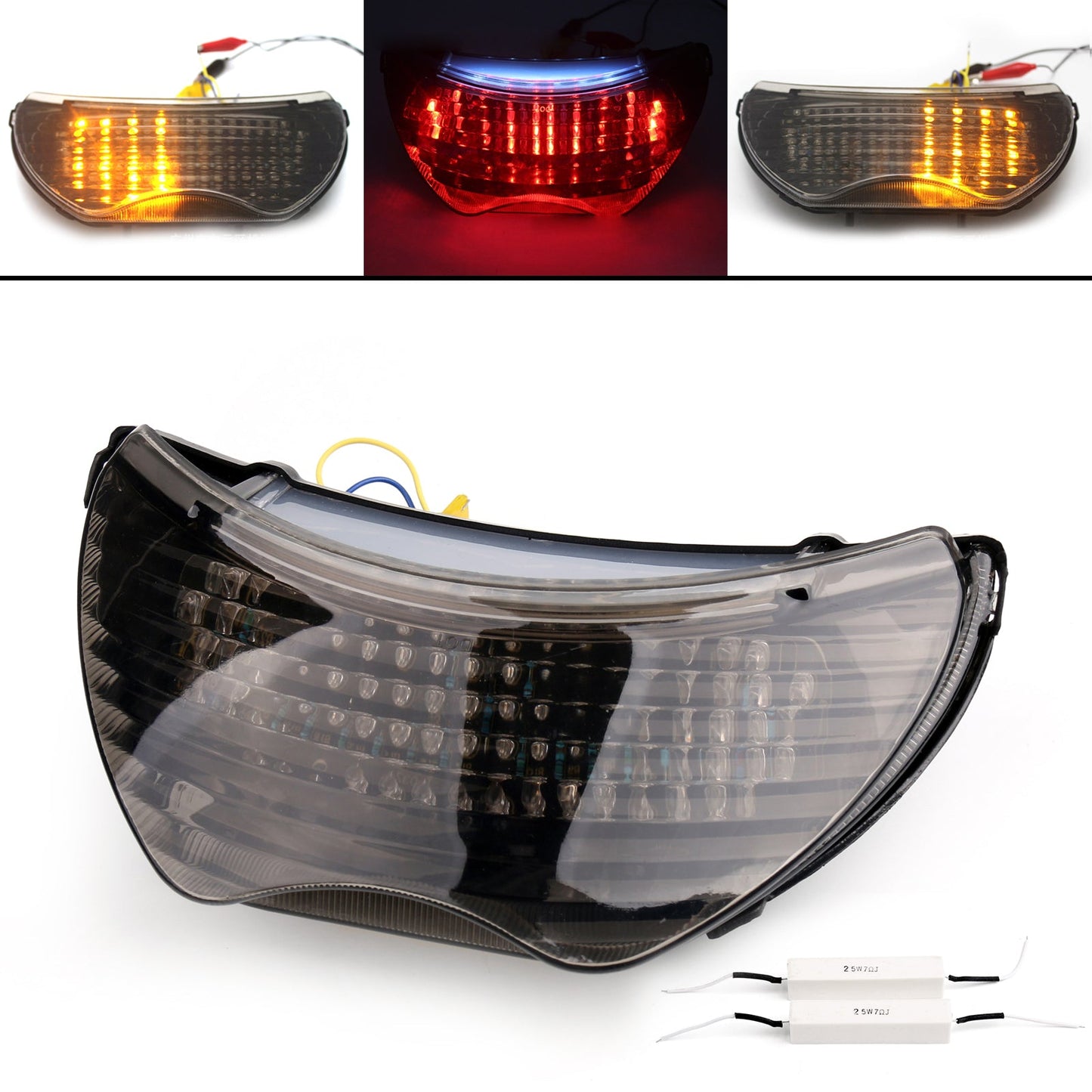 Integrated LED TailLight Turn Signals for Honda CBR 600 F4 F4i CBR 900 RR Clear