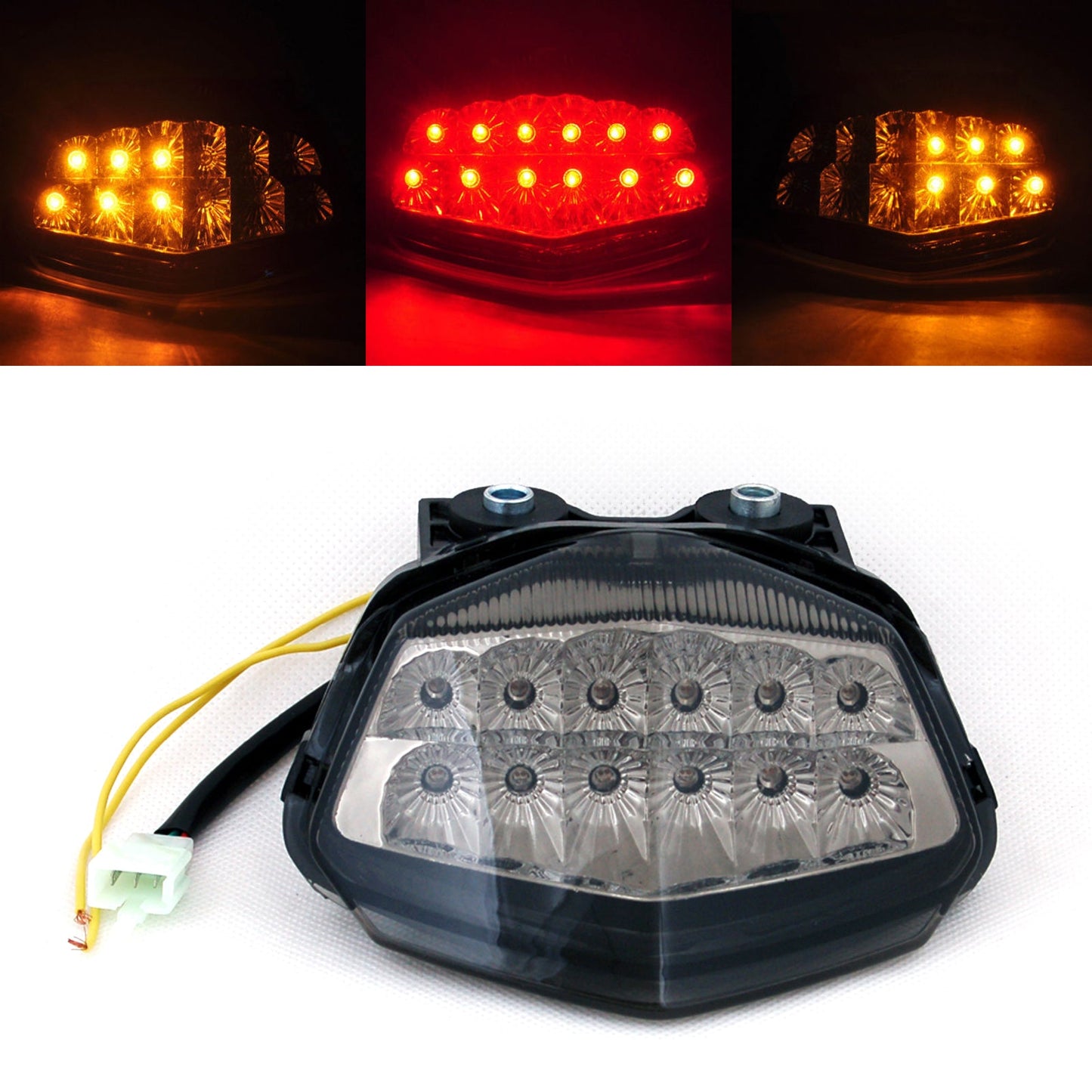 Integrated LED TailLight Turn Signals for Kawasaki Ninja 250R EX250 08-12 Clear