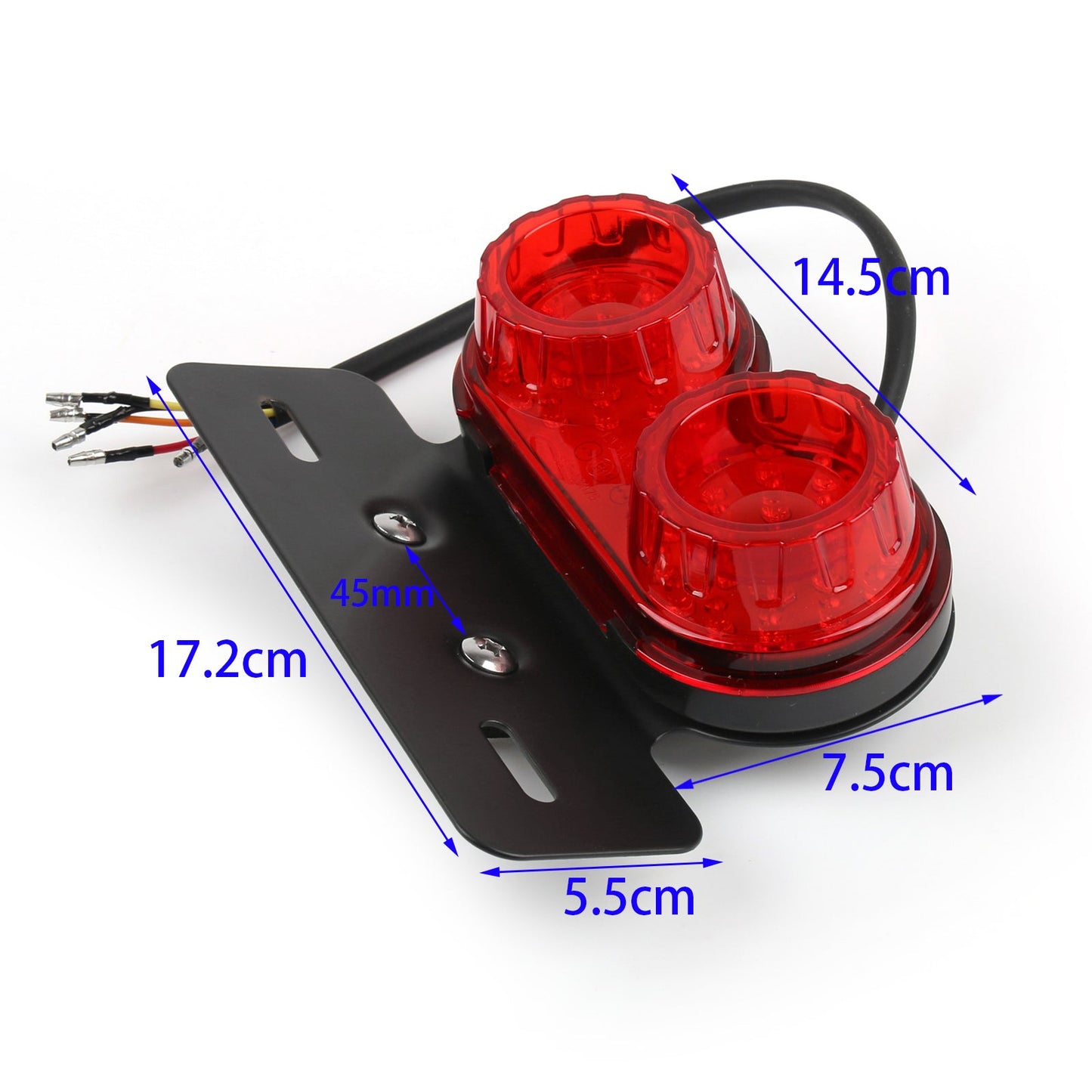 Motorcycle Led Rear Tail Light Brake Indicator Light Number Plate 12V Black