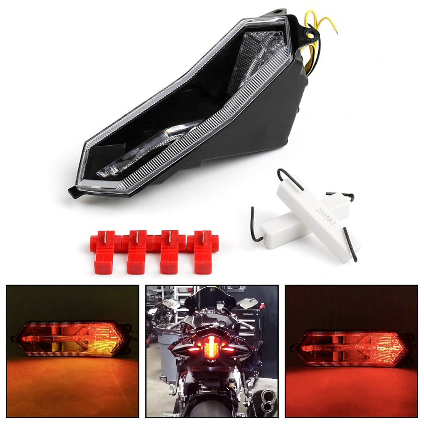 Tail light Integrated Turn Signals For Yamaha YZF R6 R1 R1S R7 2015-2022 Smoke