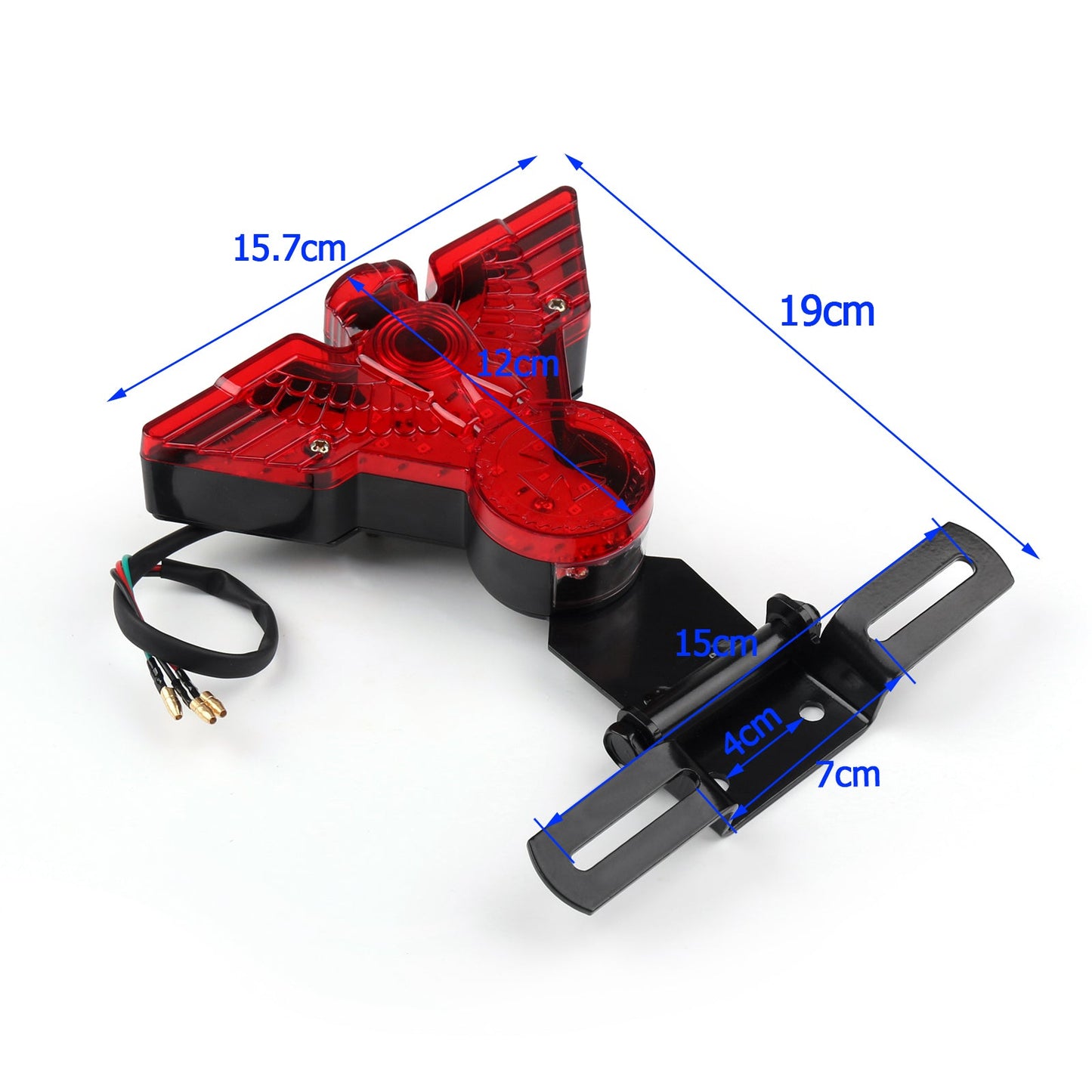 Motorcycle Eagle Led Rear Tail Light Lamp w/Plate for Chopper Bobbe