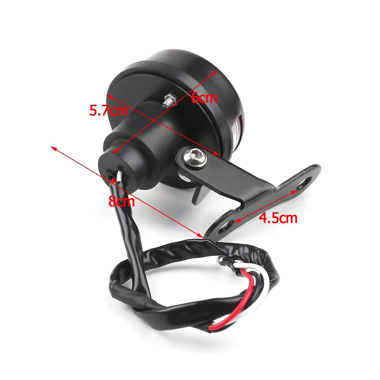 Red Flame Fire Rear Taillight Brake Light For Cafe Racer Bobber Black