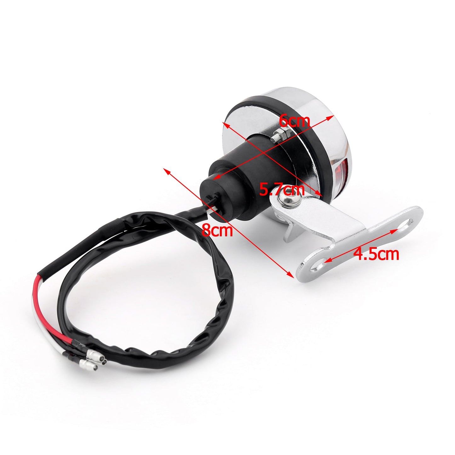 Red Flame Fire Rear Taillight Brake Light For Cafe Racer Bobber Black