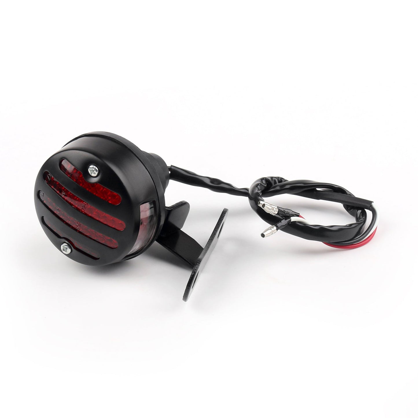 Grill Housing Red Rear Taillight Brake Stop Light For Cafe Racer Black
