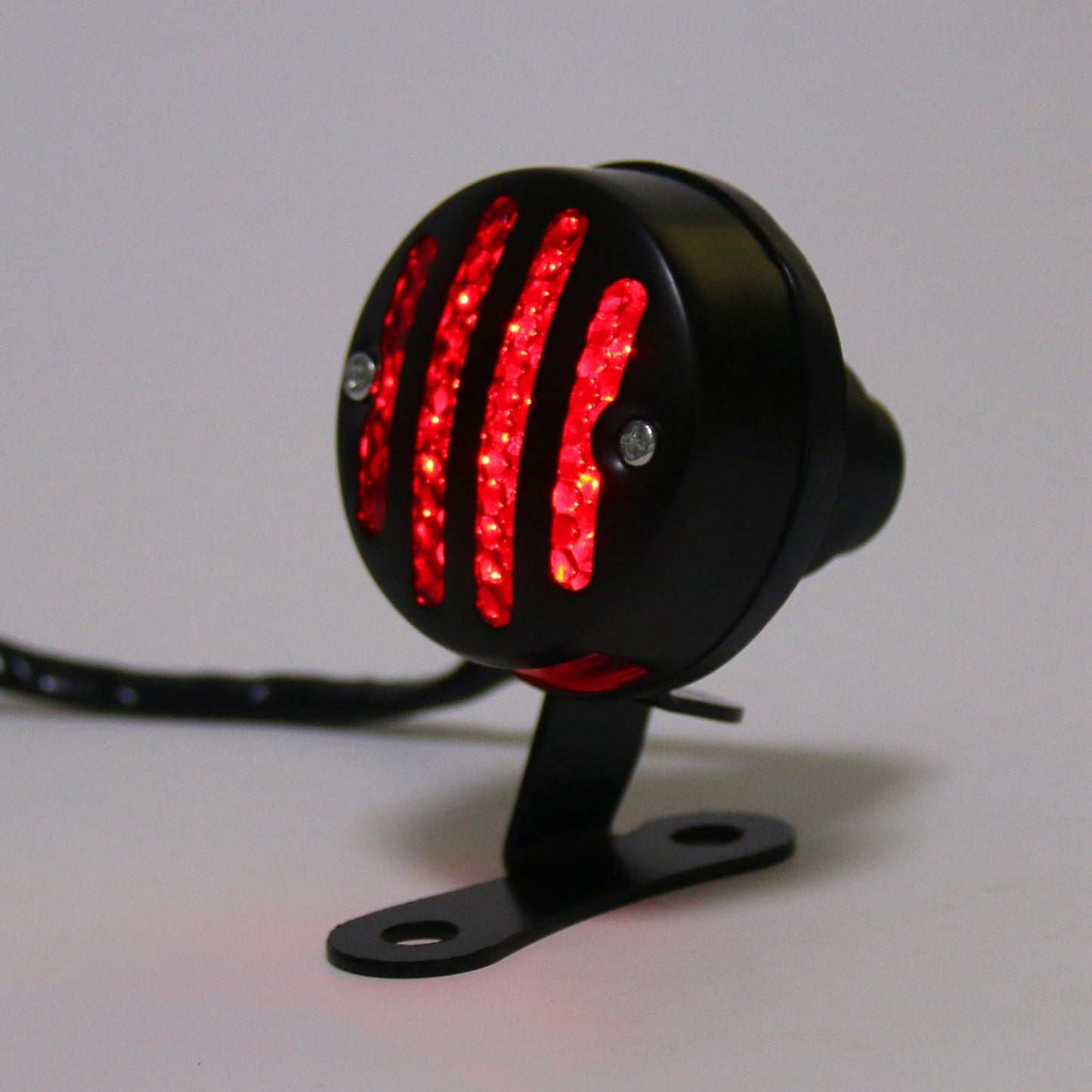 Grill Housing Red Rear Taillight Brake Stop Light For Cafe Racer Black