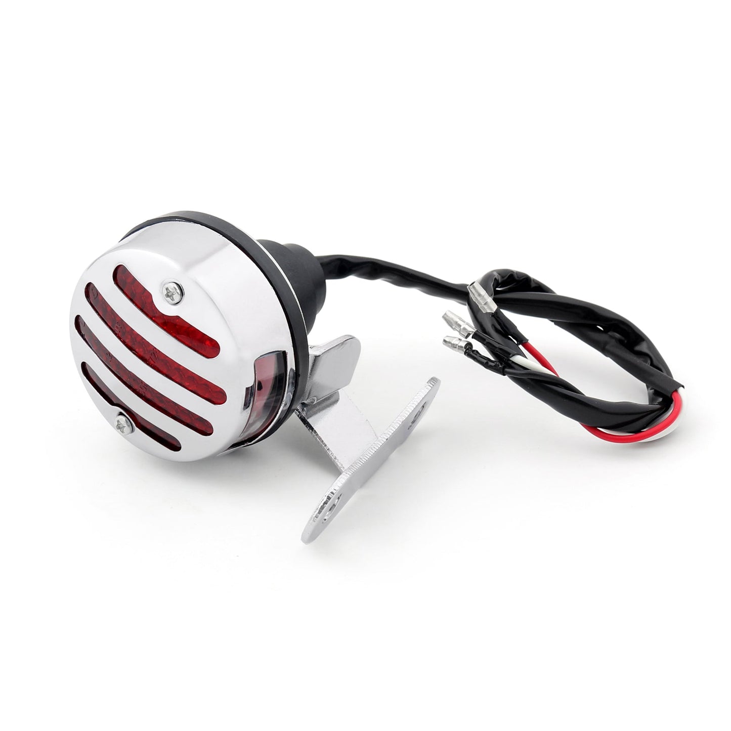 Grill Housing Red Rear Taillight Brake Stop Light For Cafe Racer Black