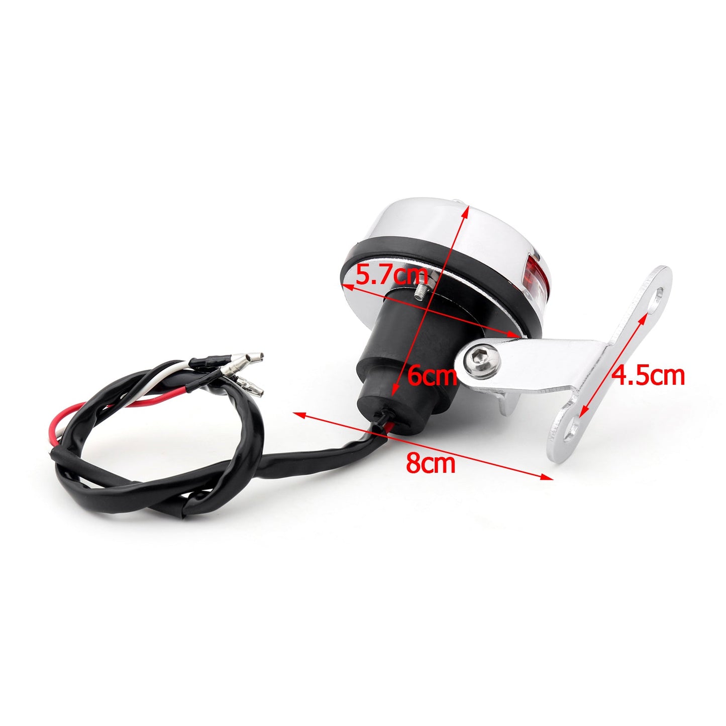 Grill Housing Red Rear Taillight Brake Stop Light For Cafe Racer Black