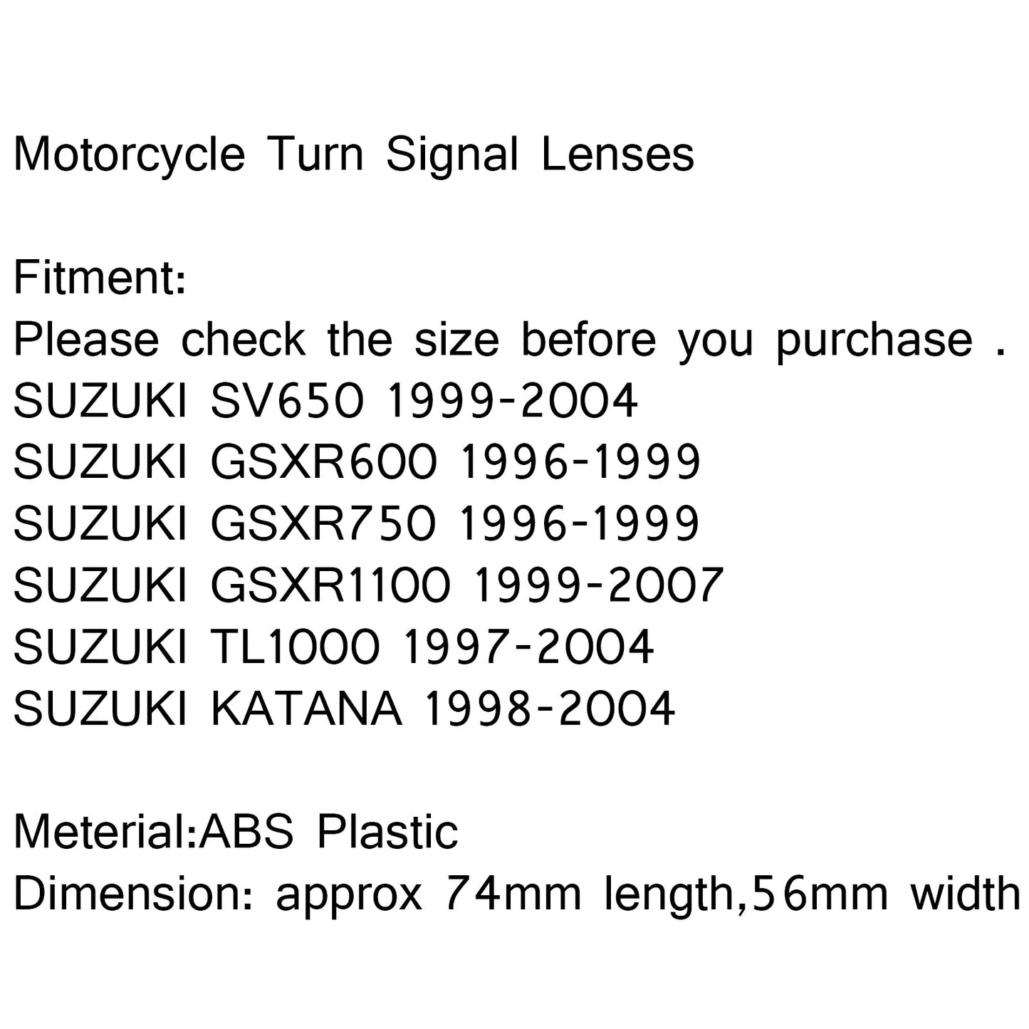 Front Turn Signals Light Lenses For SUZUKI GSXR600/750 96-99 SV650 GSXR1100 B