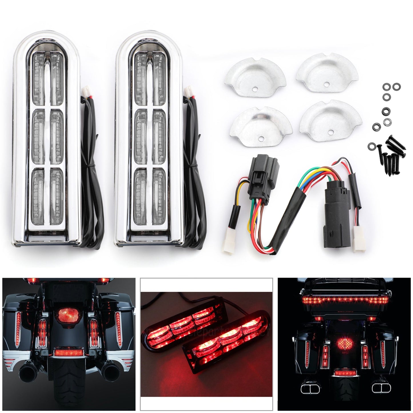 LED Inserts Saddlebag Filler Support Lights For Harley Touring Electra Glide Generic