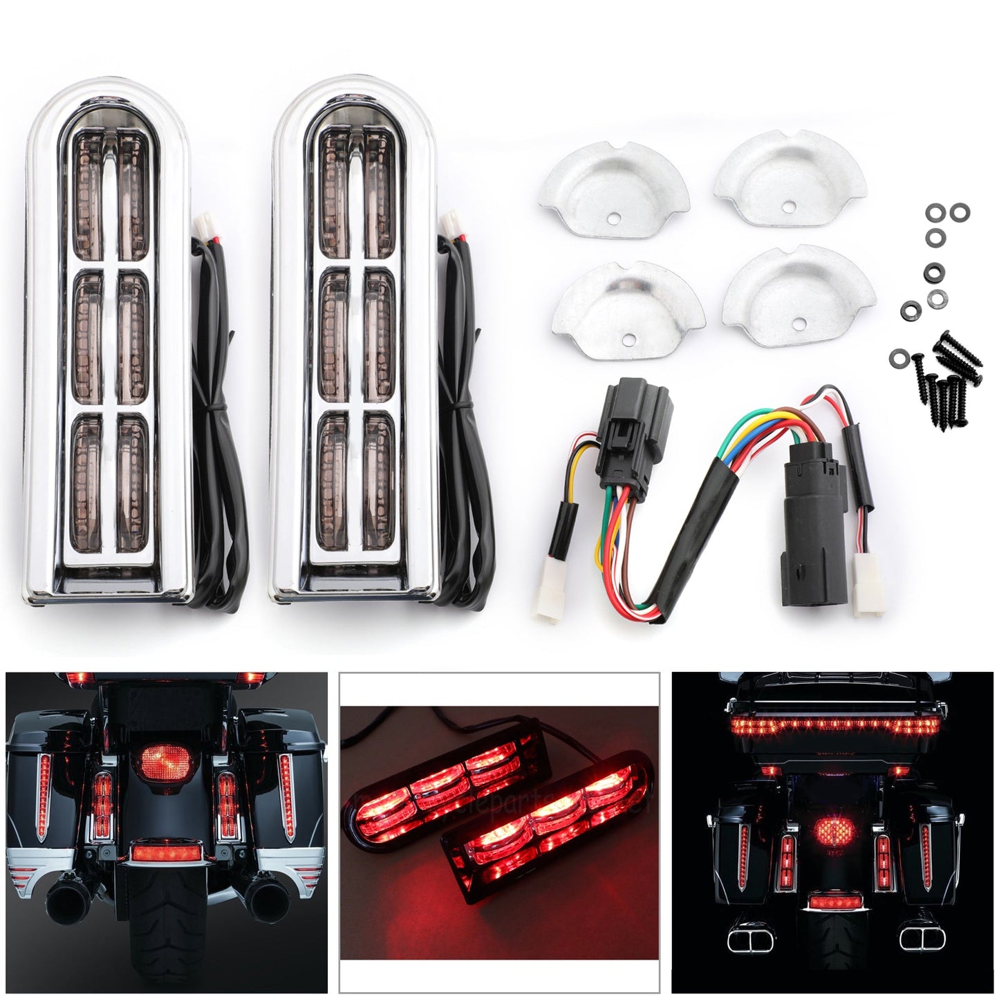 LED Inserts Saddlebag Filler Support Lights For Harley Touring Electra Glide Generic