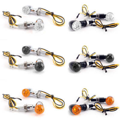 2x Universal Metal LED Mini Bullet Spherical Lens Turn Signal Indicators Light