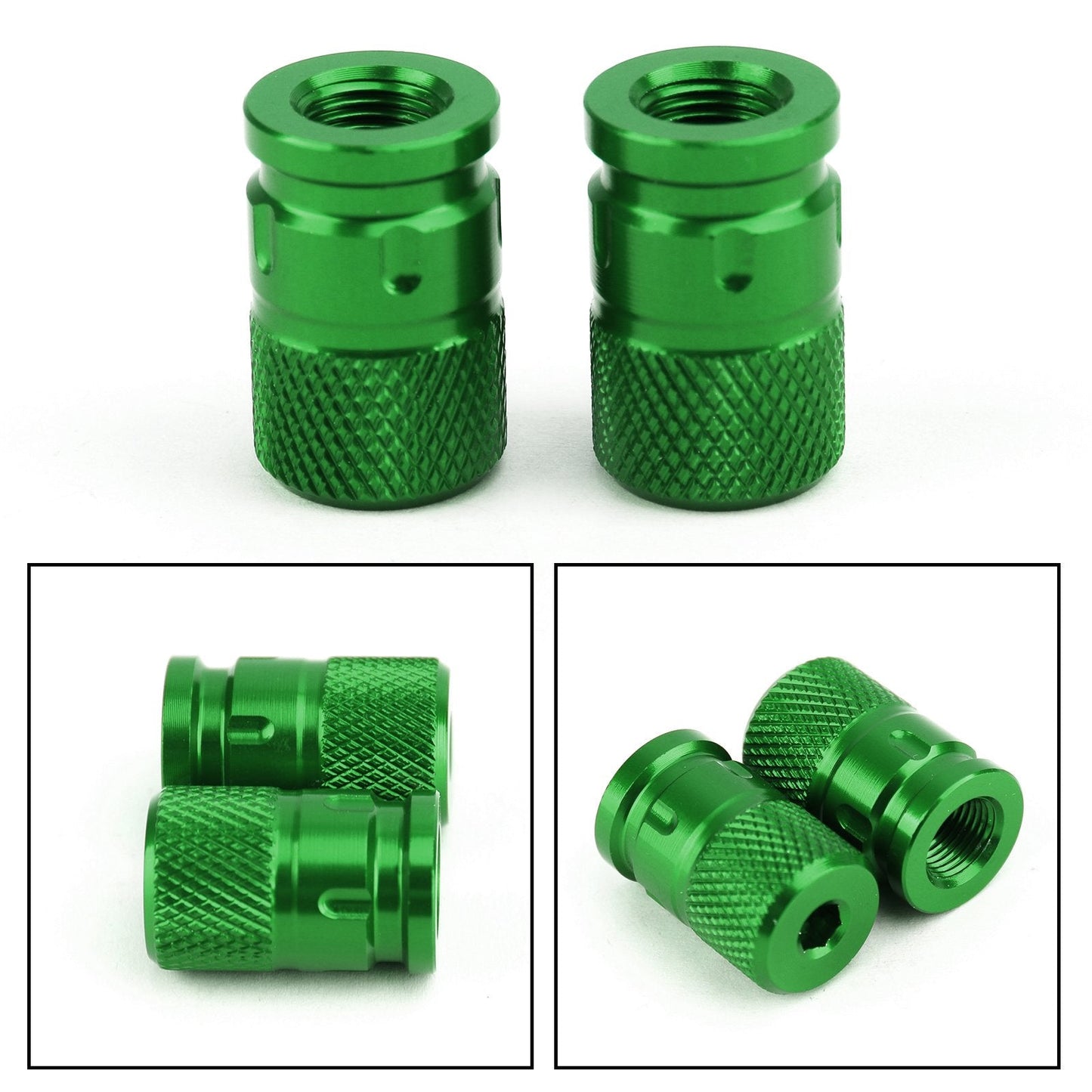 2pcs CNC Black Anti-Thief Tire Valve Stem Caps For Car Truck Bike Motorcycle