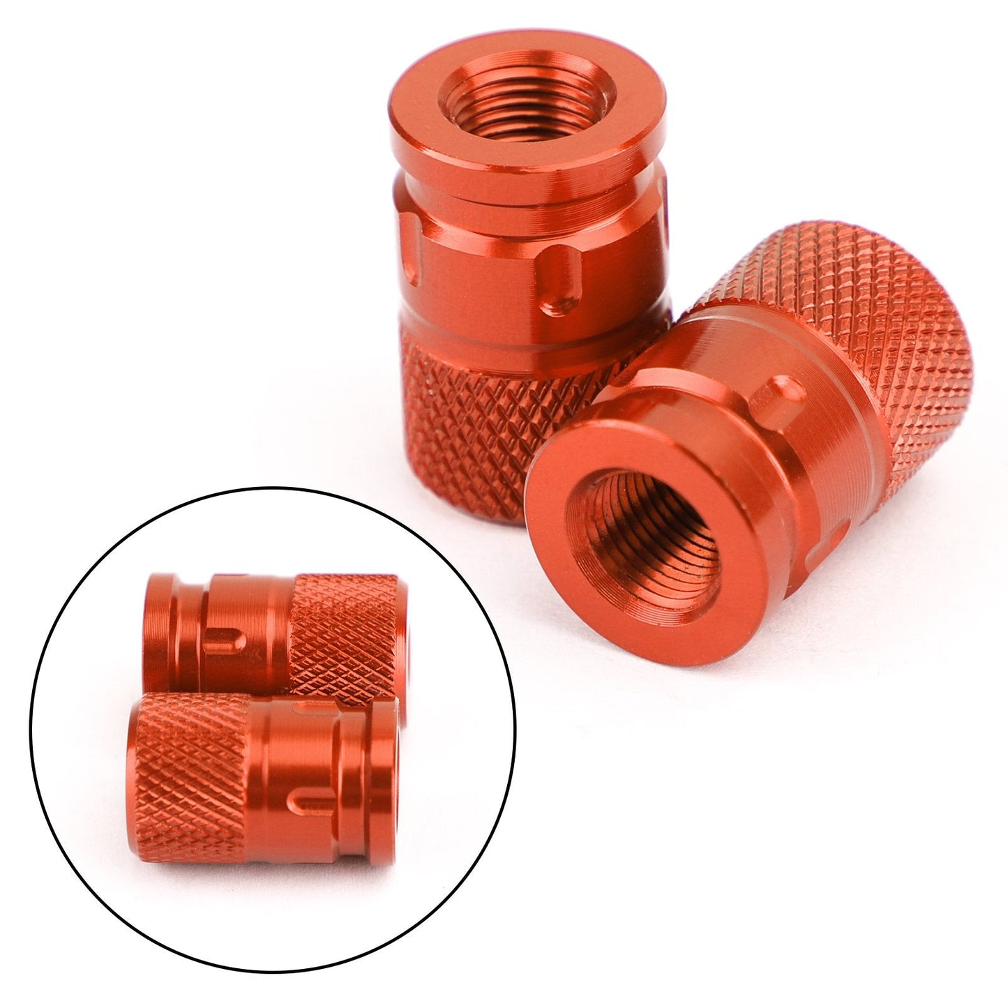 2pcs CNC Black Anti-Thief Tire Valve Stem Caps For Car Truck Bike Motorcycle