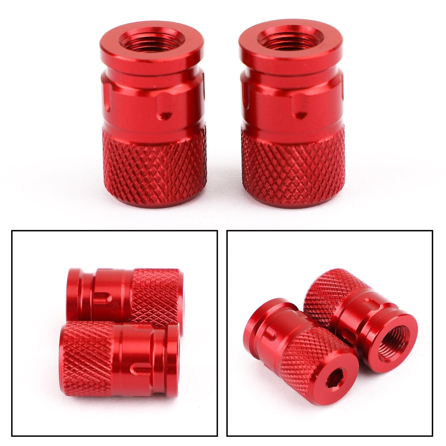 2pcs CNC Black Anti-Thief Tire Valve Stem Caps For Car Truck Bike Motorcycle