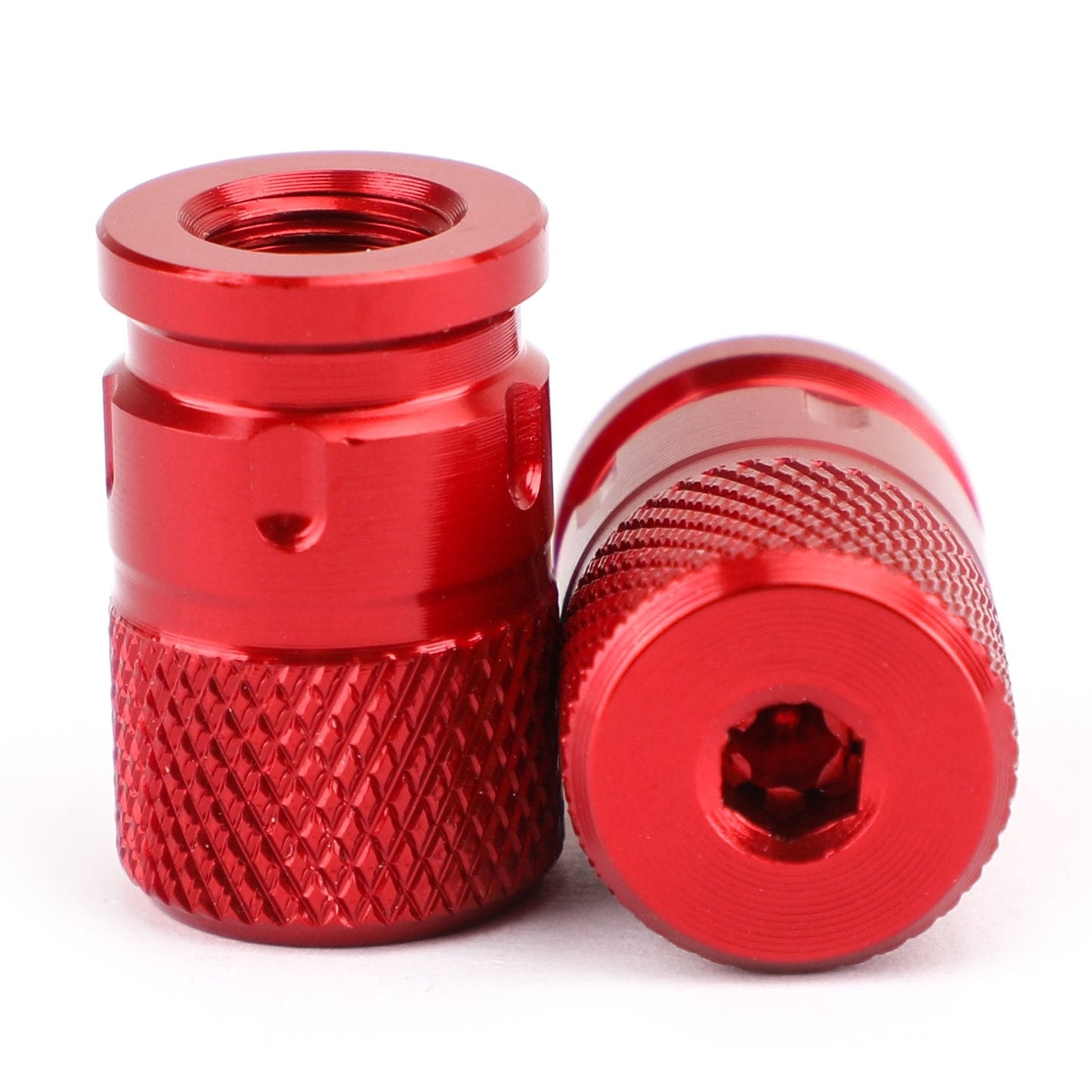 2pcs CNC Black Anti-Thief Tire Valve Stem Caps For Car Truck Bike Motorcycle
