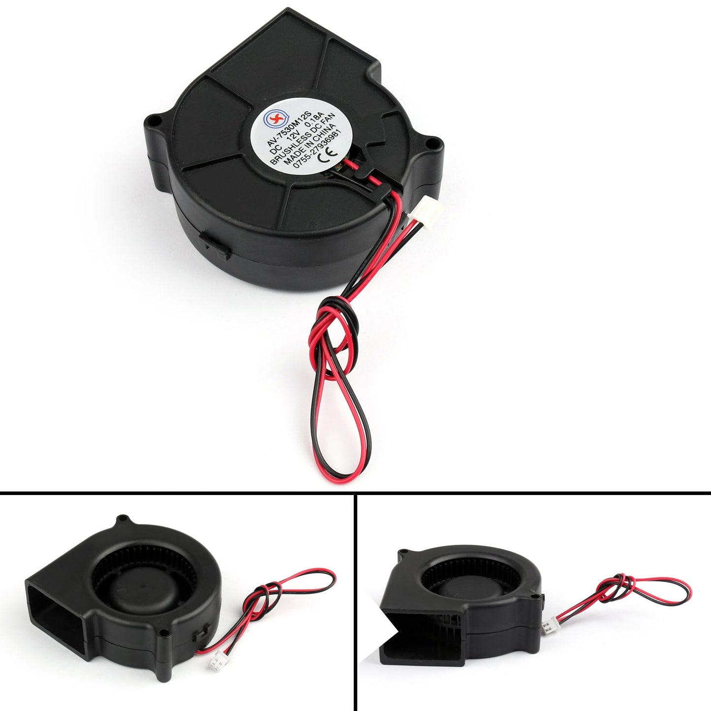 1Pcs Brushless DC Cooling Blower Fan 12V 7530s 75x75x30mm 0.18A Sleeve 2 Pin