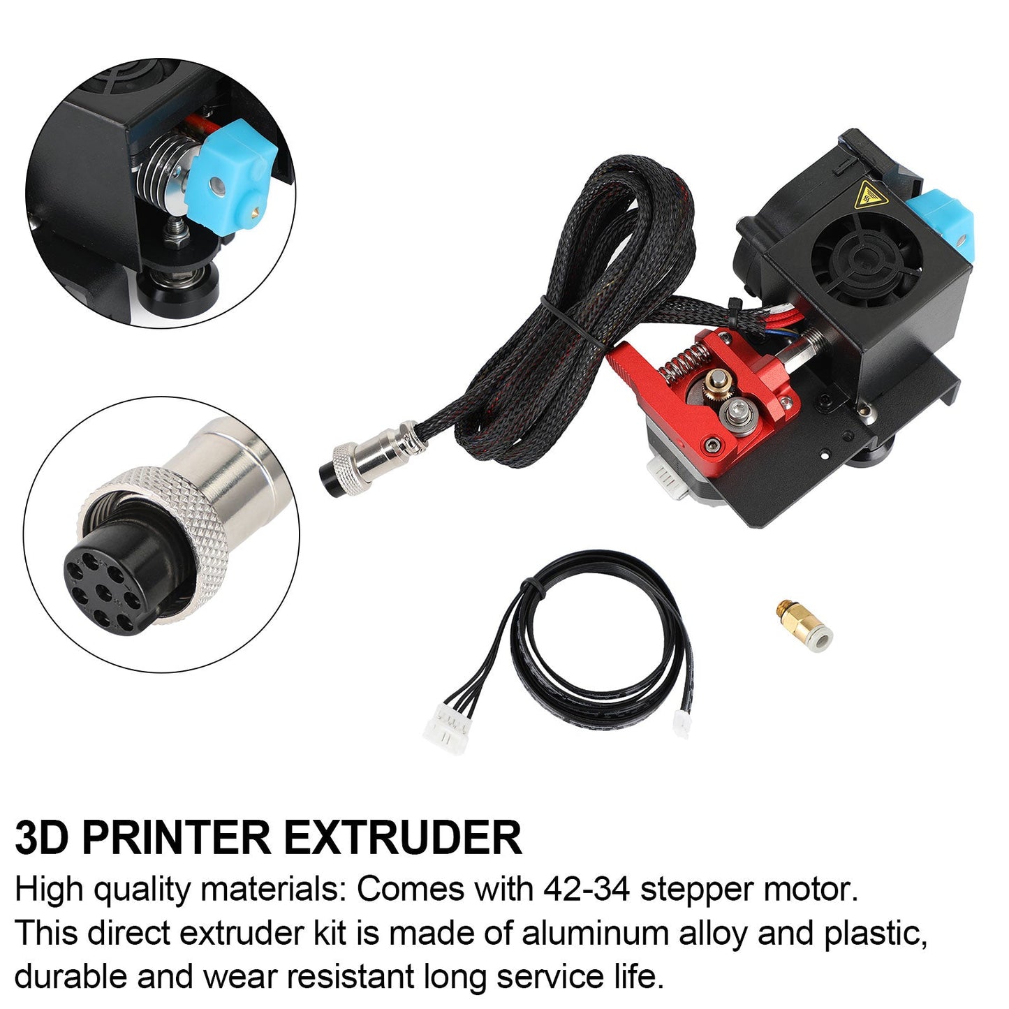 12V 3D Printer MK8 Direct Drive Hotend Pulley Turbo Fan Extruder for CR-10 S4 S5