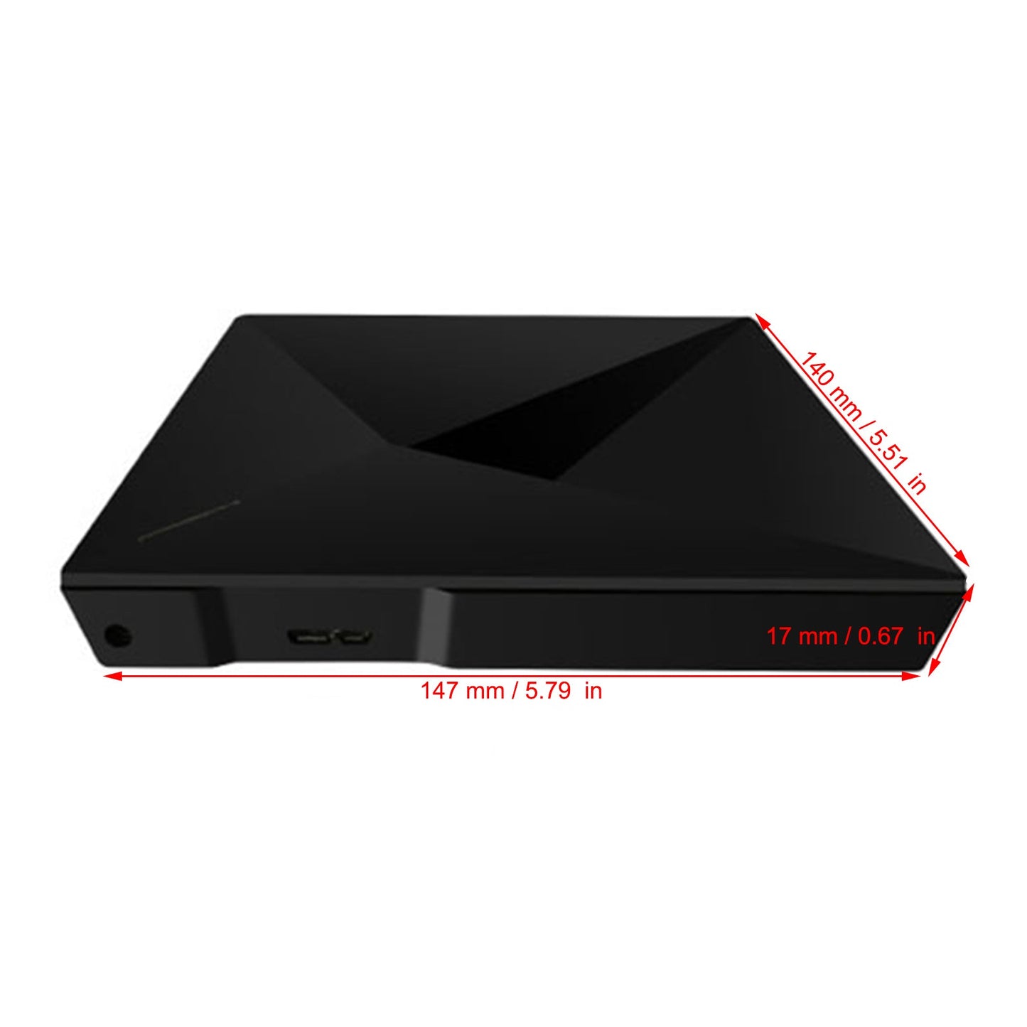 Ultra-Thin Dvd Rw Cd External Optical Drive Portable Type-C Usb Laptop Pc Blk