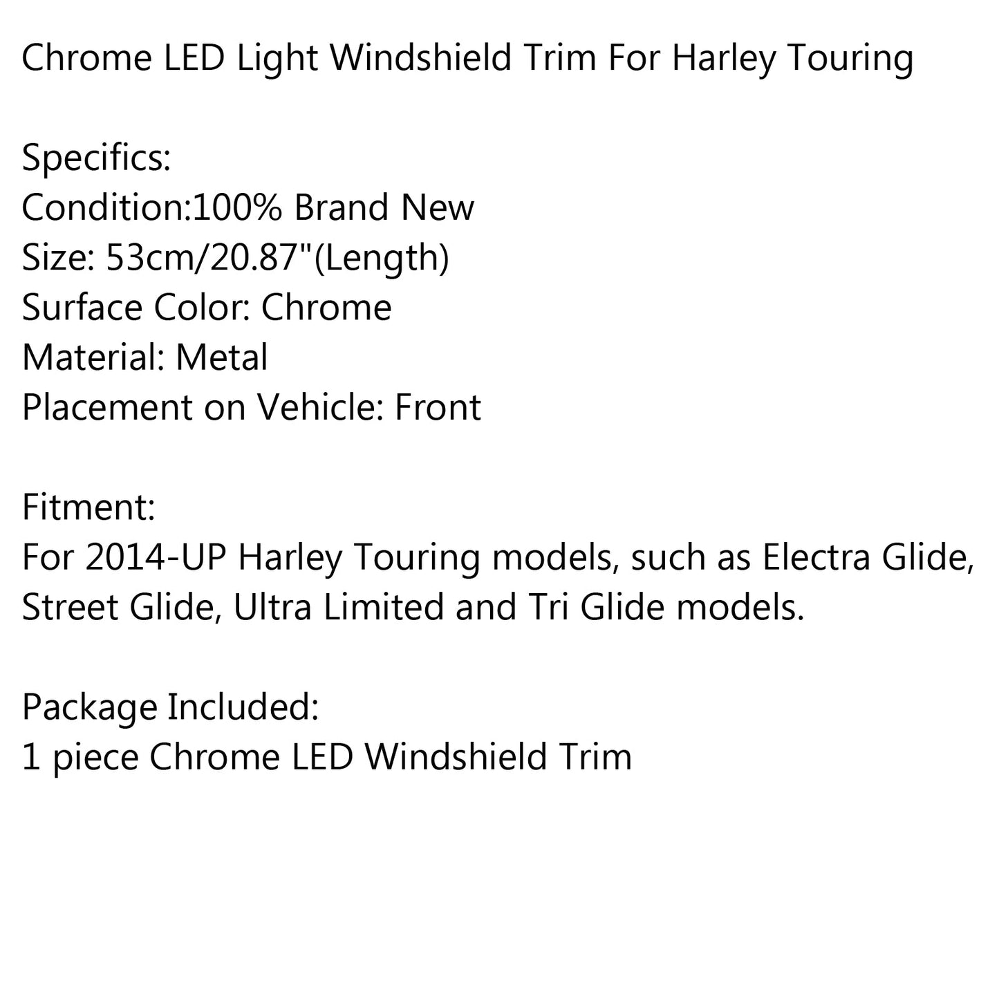 Chrome Turn Signal LED Light Windshield Trim For Harley Touring FLHX FLHT 14-18