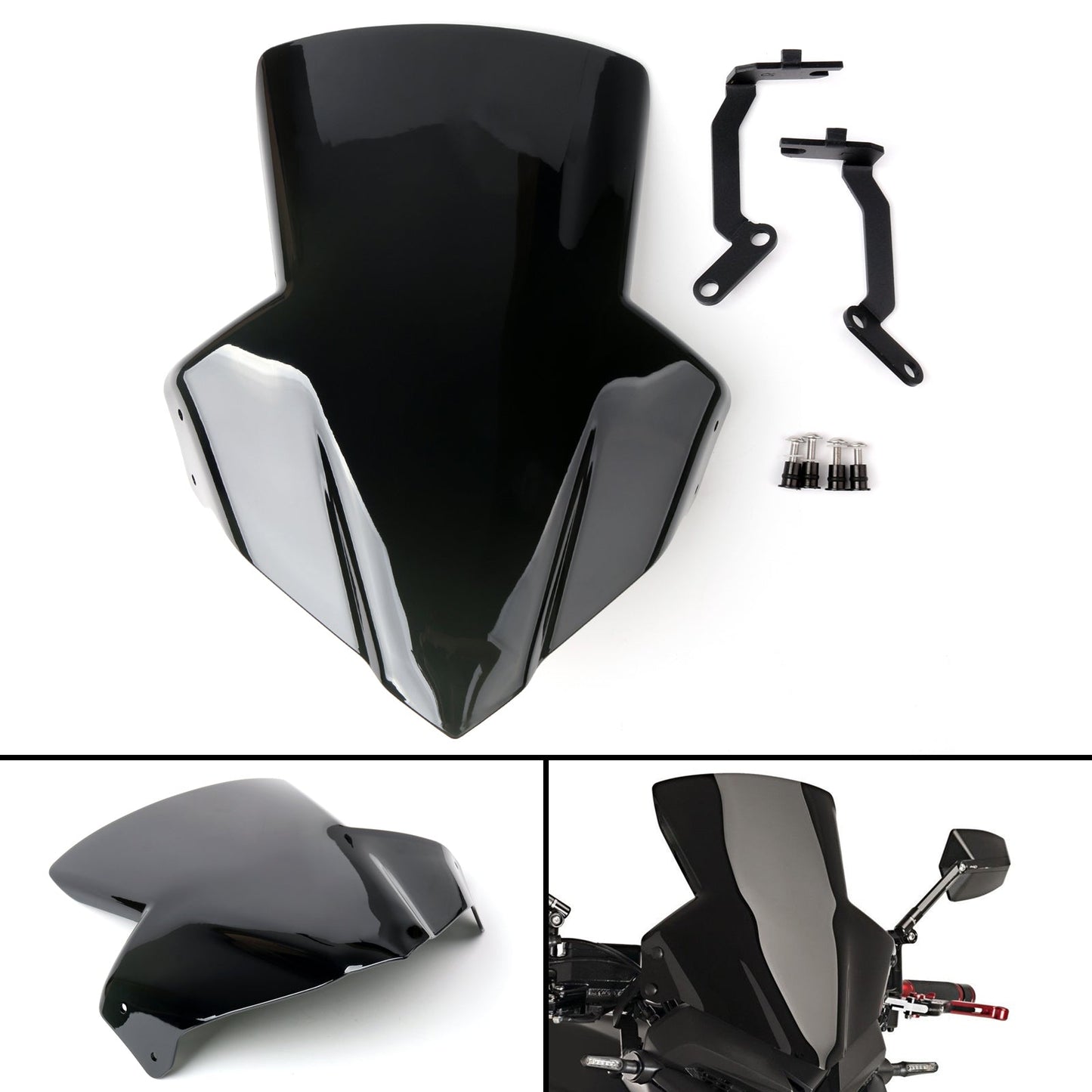 ABS Plastic Windscreen Windshield Shield with Bracket For Honda CB650F 2014-2017 Generic