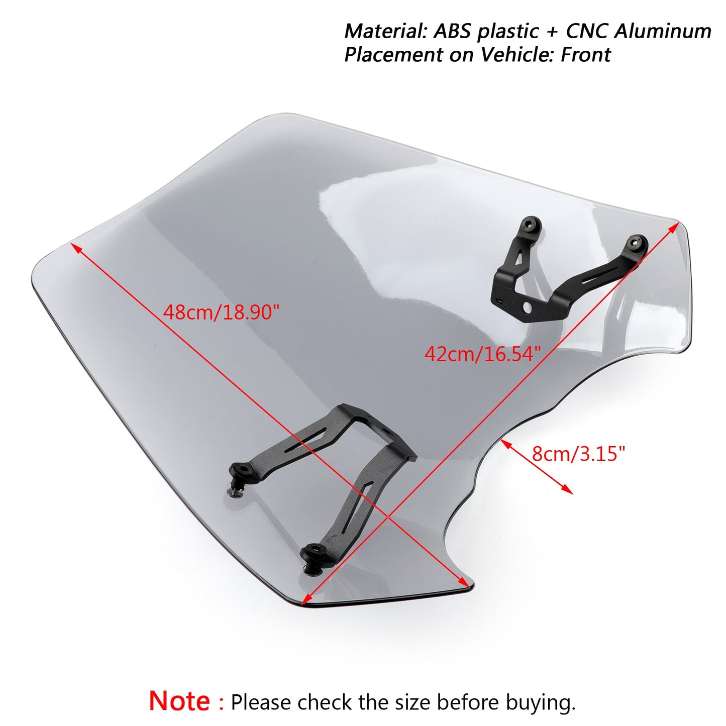 Windscreen Windshield Screen w/Bracket For 2015-2018 Kawasaki Vulcan S EN 650 Generic