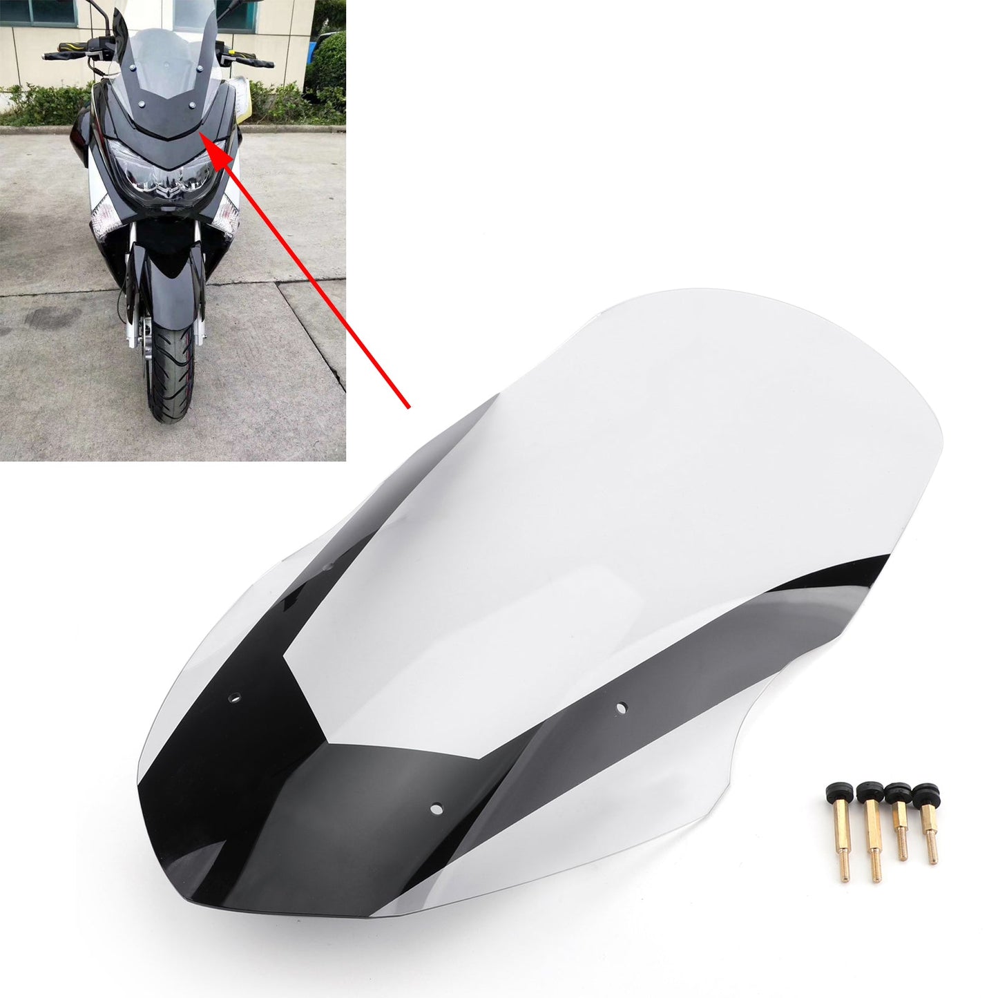 ABS Windscreen Windshield Deflector For Yamaha 2016-2018 NMAX155 N-MAX 125 Generic