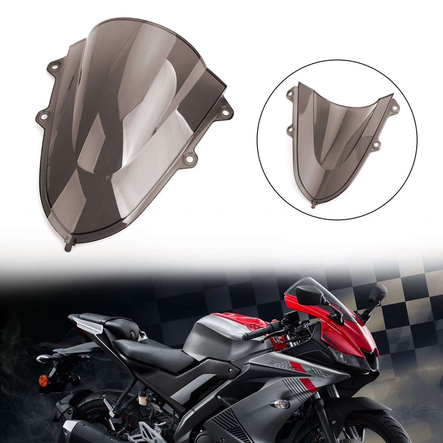 ABS Plastic Motorcycle Windshield WindScreen for Yamaha YZF R15 V3 2017-2020