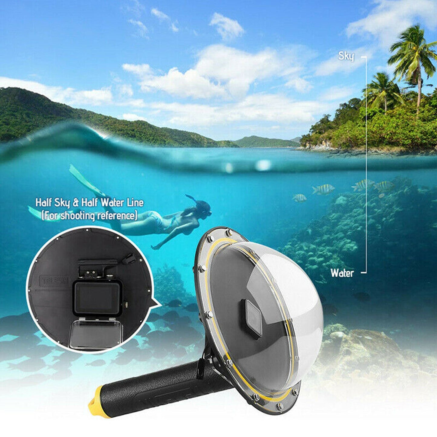 Dome Port Underwater Diving Camera Lens Cover for GoPro Hero 8