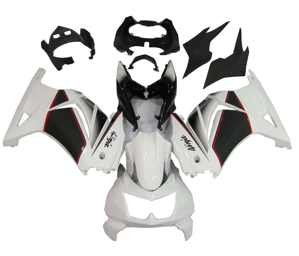 2008-2012 Kawasaki ZX250R EX250 Amotopart Fairings White Black Ninja ZX250 Racing