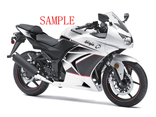 2008-2012 Kawasaki ZX250R EX250 Amotopart Fairings White Black Ninja ZX250 Racing