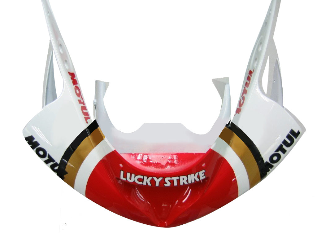 2003-2004 Kawasaki ZX6R 636 Amotopart Fairings White Red Lucky Strike Ninja Racing