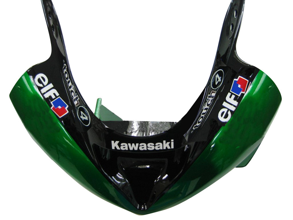 2003-2004 Kawasaki ZX6R 636 Amotopart Fairings Green Black ELF Racing