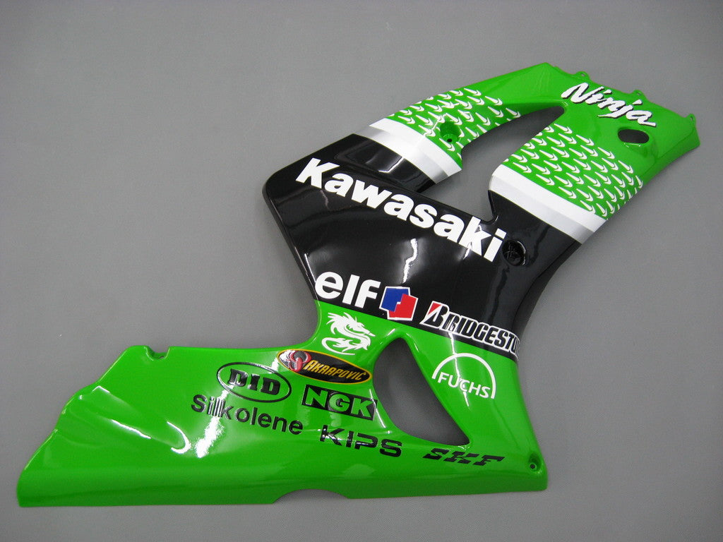 2003-2004 Kawasaki ZX6R 636 Amotopart Fairings Green Black No.56 ELF Racing