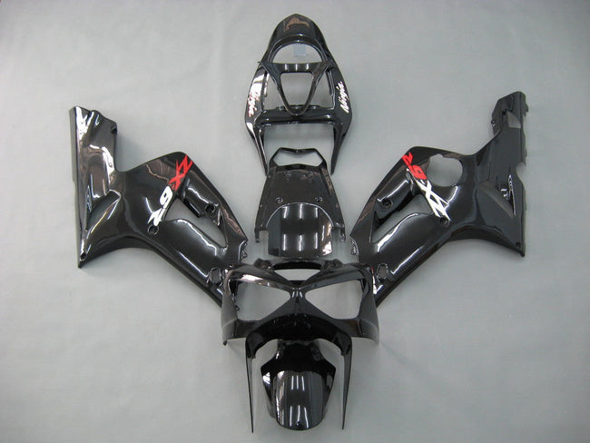 2003-2004 Kawasaki ZX6R 636 Amotopart Fairings Black Ninja Racing