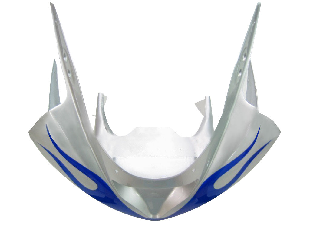 2003-2004 Kawasaki ZX6R 636 Amotopart Fairings Silver & Blue Flame Ninja Racing