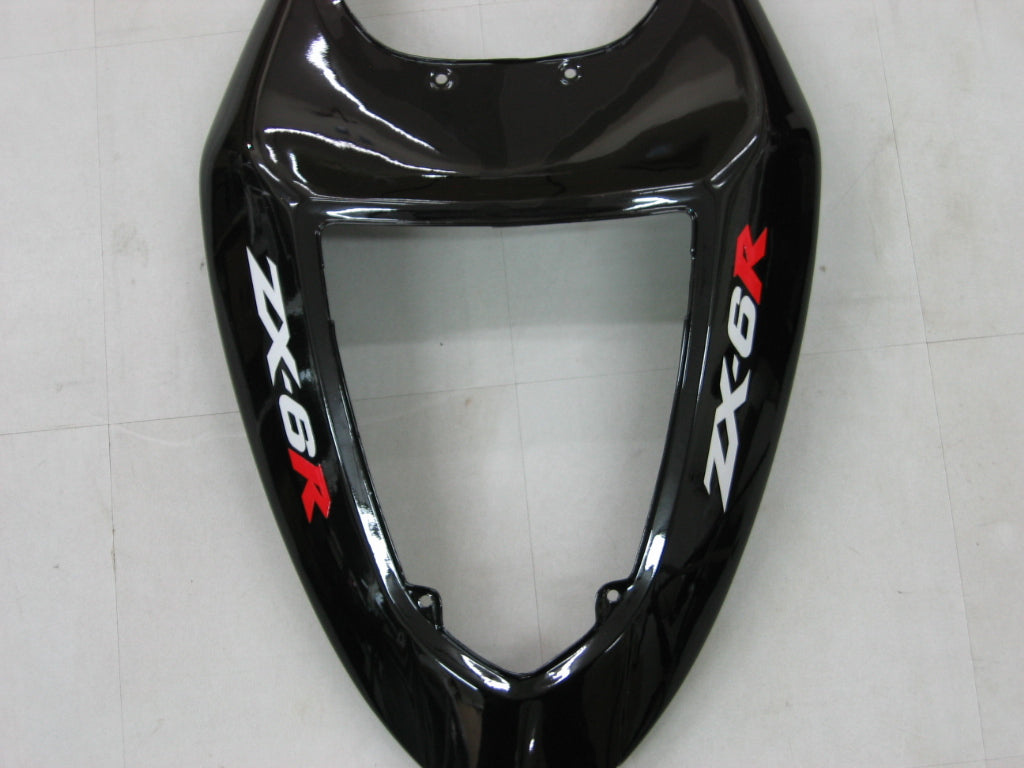 2005-2006 Kawasaki ZX6R 636 Amotopart Fairings Black ZX6R Racing Customs Fairing