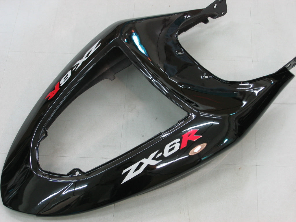 2005-2006 Kawasaki ZX6R 636 Amotopart Fairings Black ZX6R Racing Customs Fairing