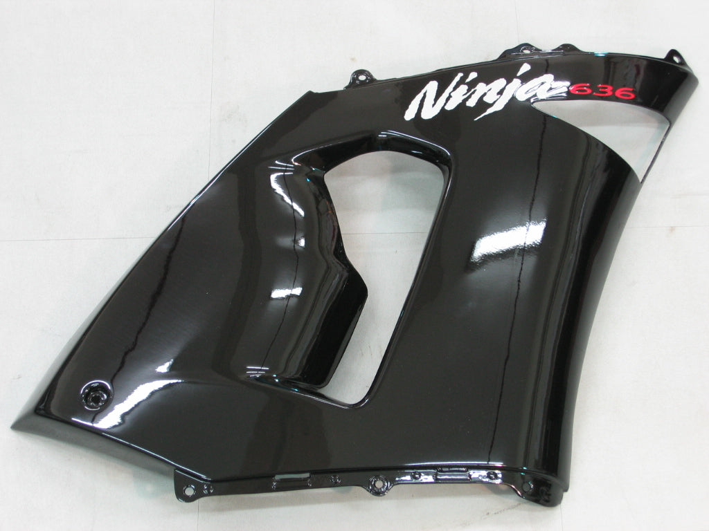 2005-2006 Kawasaki ZX6R 636 Amotopart Fairings Black ZX6R Racing Customs Fairing