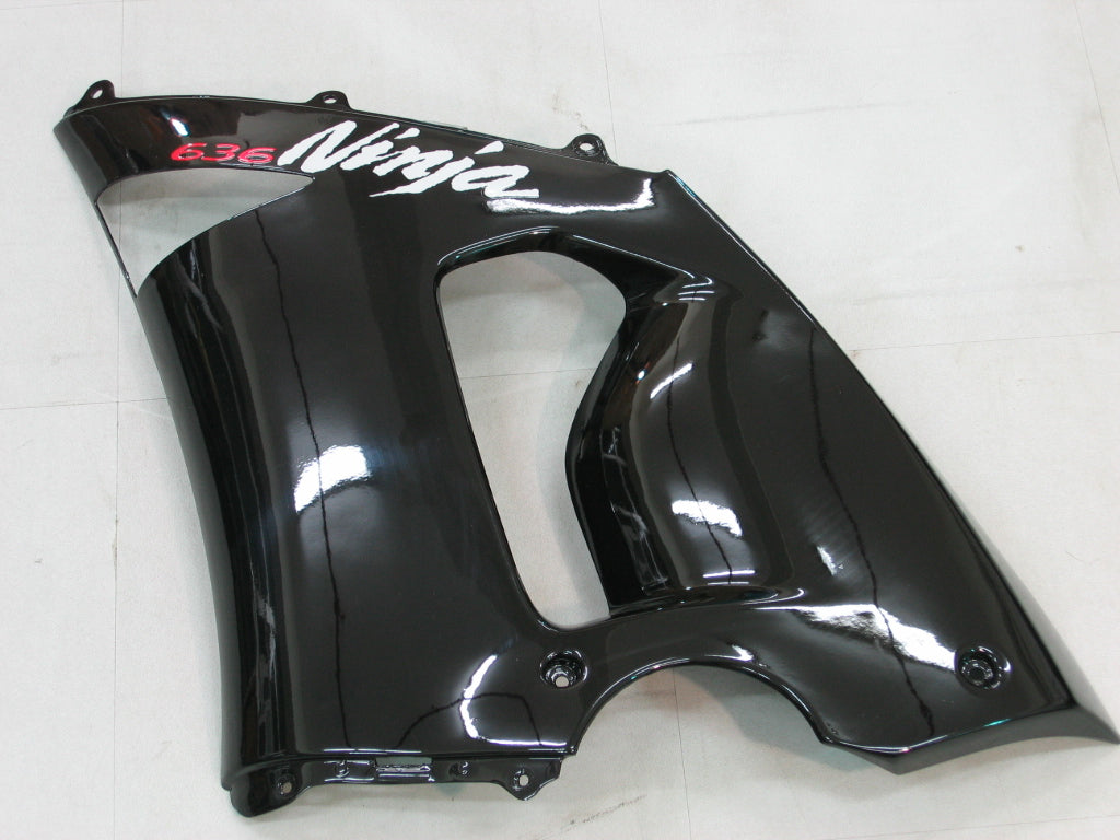 2005-2006 Kawasaki ZX6R 636 Amotopart Fairings Black ZX6R Racing Customs Fairing