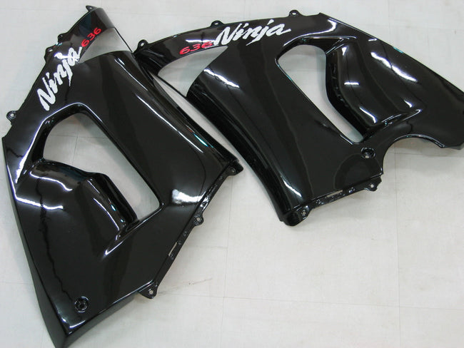 2005-2006 Kawasaki ZX6R 636 Amotopart Fairings Black ZX6R Racing Customs Fairing